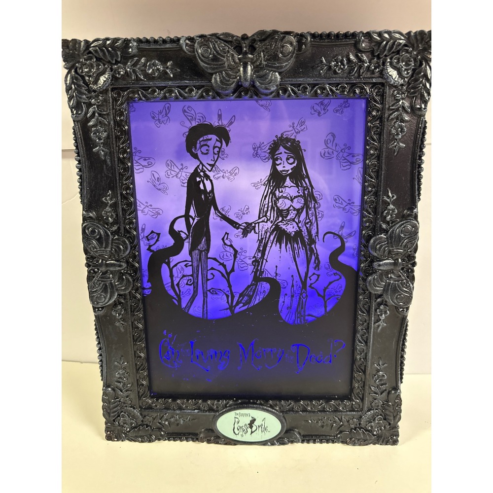 Tim Burton Corpse Bride LightUp Shadow Box WallArt Victor Emily Purple LED Works